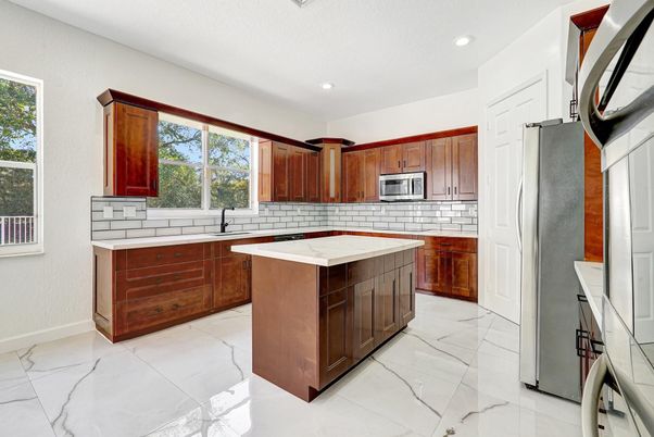 Interior, Kitchen, Marble, Recessed Lighting