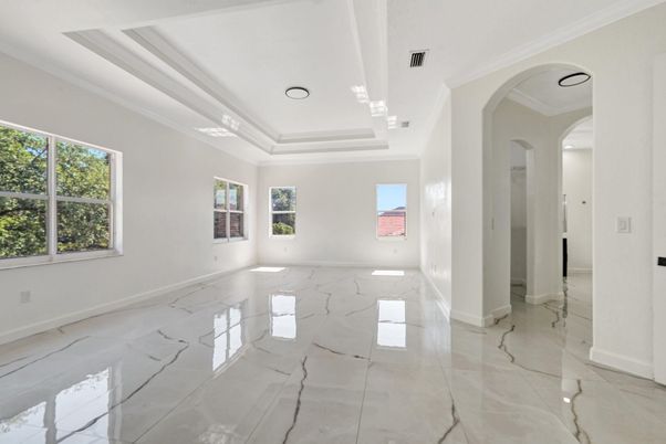 Empty room, Interior, Marble, Recessed Lighting