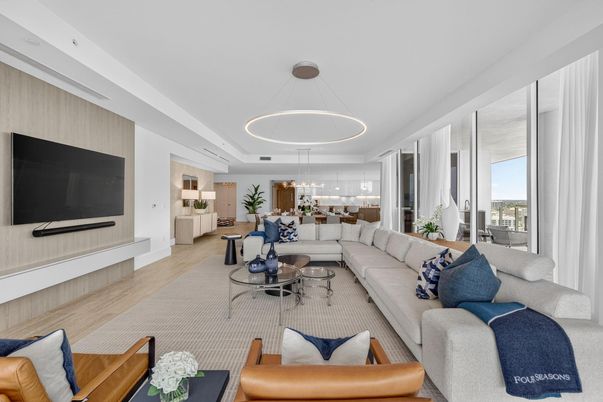 Dining room, Interior, Living room, Pendant Lights, Wood Texture Flooring