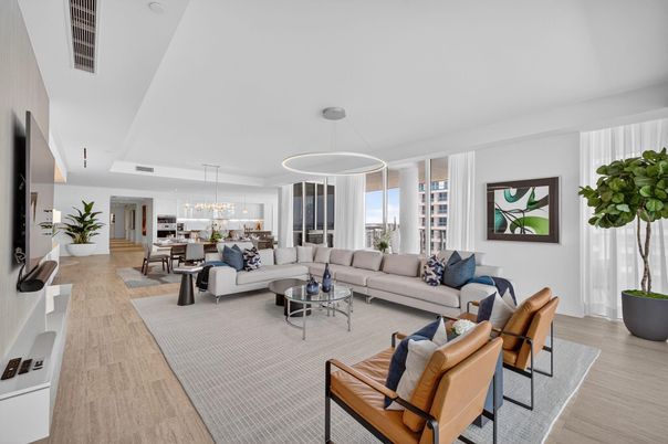Dining room, Interior, Living room, Pendant Lights, Wood Texture Flooring