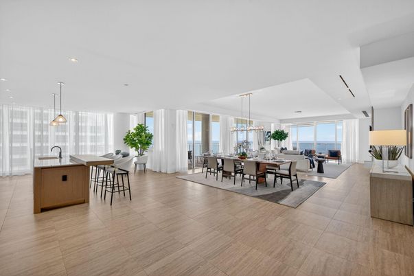 Dining room, Interior, Kitchen, Pendant Lights, Recessed Lighting, Water