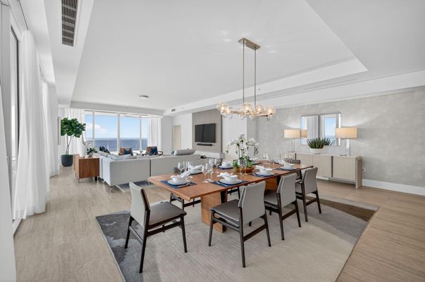 Chandelier, Dining room, Interior, Living room, Pendant Lights, Water, Wood Texture Flooring