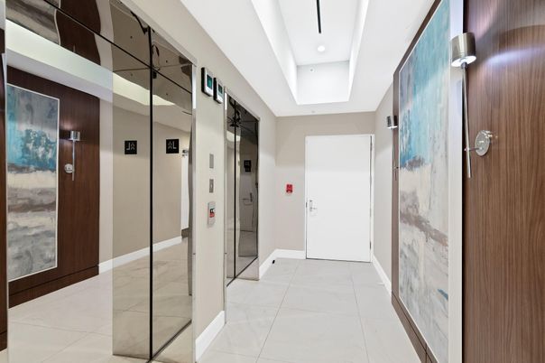 Elevator, Interior, Recessed Lighting, Wooden Walls