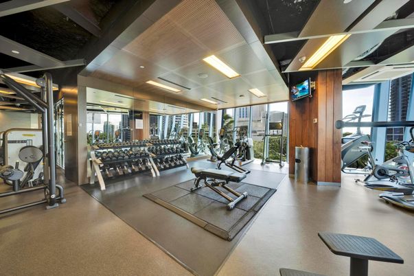 Fitness Equipment, Gym, Interior, Recessed Lighting
