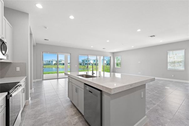 Interior, Kitchen, Recessed Lighting, Stainless Steel Appliances, Water