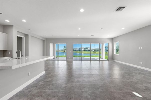 Empty room, Interior, Kitchen, Recessed Lighting, Water