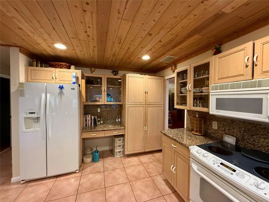 Interior, Kitchen, Recessed Lighting, Wooden Ceilings