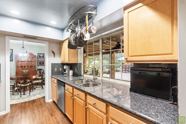 Dining room, Interior, Kitchen, Recessed Lighting, Wood Texture Flooring