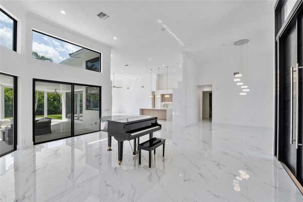 Interior, Marble, Pendant Lights, Piano, Recessed Lighting