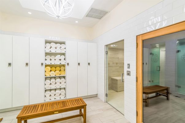 Bathroom, Glass Shower, Interior, Recessed Lighting, Sauna Room