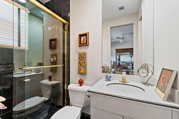 Bathroom, Glass Shower, Interior, Tile Countertops