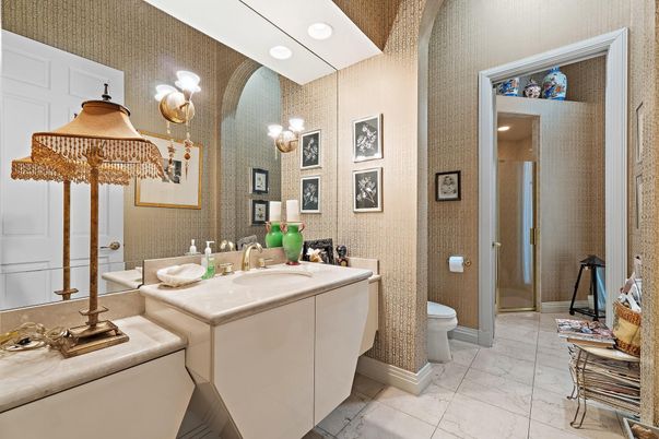 Bathroom, Interior, Marble, Recessed Lighting