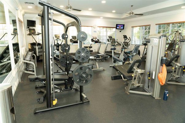 Fitness Equipment, Gym, Interior, Recessed Lighting