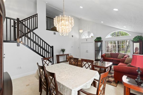 Chandelier, Dining room, Interior, Living room, Recessed Lighting
