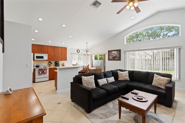 Dining room, Interior, Kitchen, Living room, Pendant Lights, Recessed Lighting