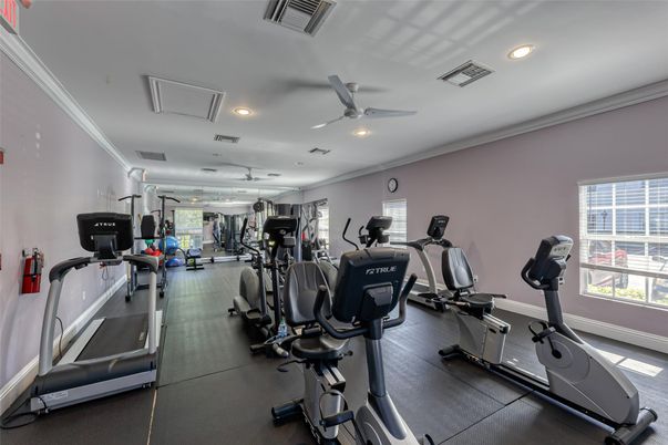 Fitness Equipment, Gym, Interior, Recessed Lighting