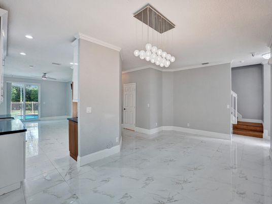 Empty room, Interior, Marble, Pendant Lights, Recessed Lighting