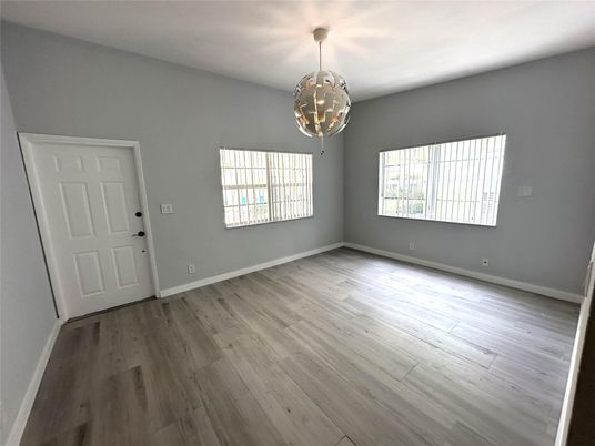Empty room, Interior, Pendant Lights, Wood Texture Flooring
