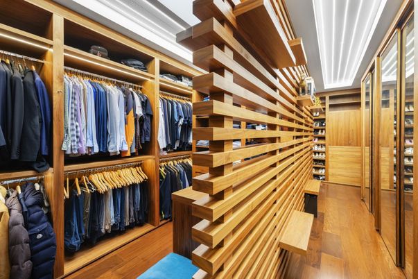 Interior, Walk-in Closets, Wood Texture Flooring