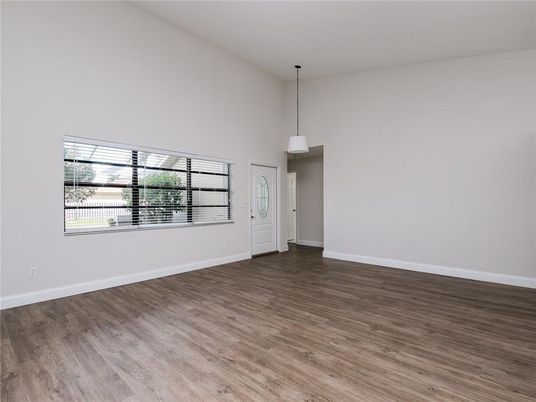 Empty room, Interior, Pendant Lights, Wood Texture Flooring