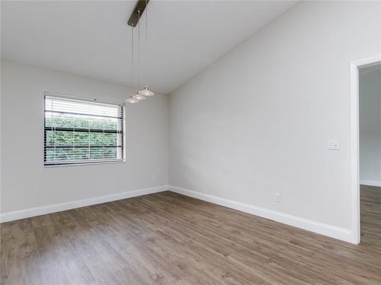 Empty room, Interior, Pendant Lights, Wood Texture Flooring