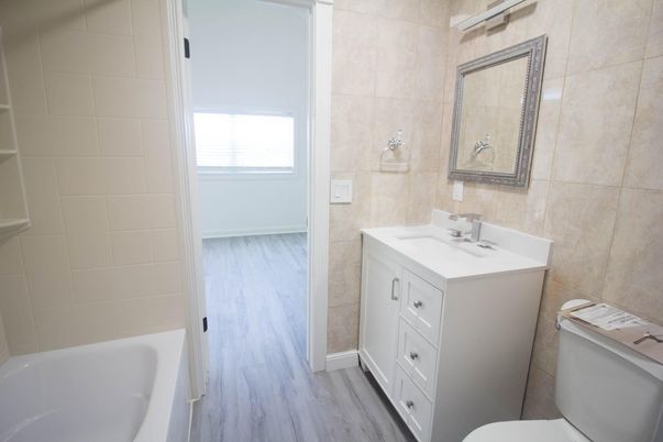 Bathroom, Interior, Wood Texture Flooring