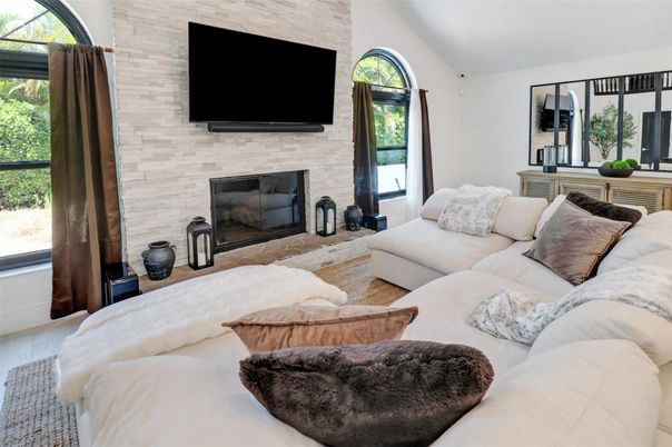 Fireplace, Interior, Living room, Stone Walls