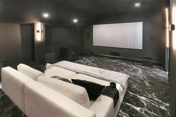 Home Theatre Room, Interior, Projection Screen, Recessed Lighting, Theatre Room