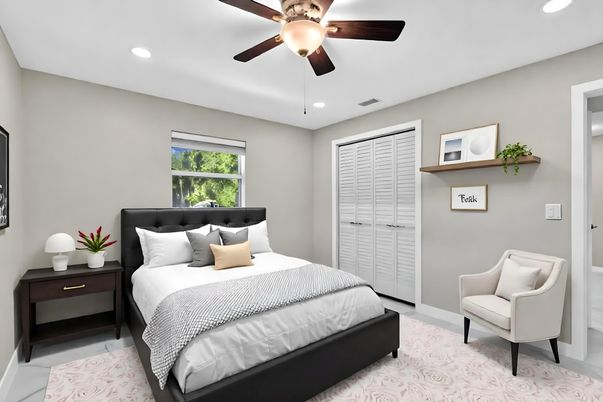 Bedroom, Interior, Recessed Lighting