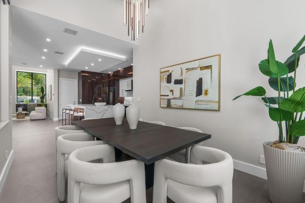 Dining room, Interior, Kitchen, Recessed Lighting