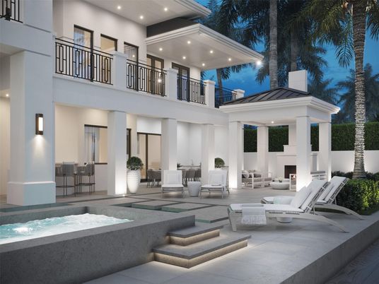Exterior, Fireplace, Pool