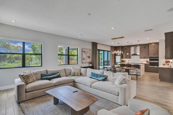 Dining room, Interior, Kitchen, Living room, Pendant Lights, Recessed Lighting, Wood Texture Flooring