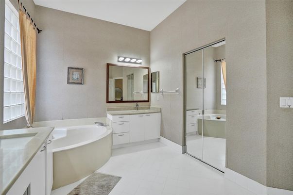 Bathroom, Dual Sink Vanities, Glass Shower, Interior