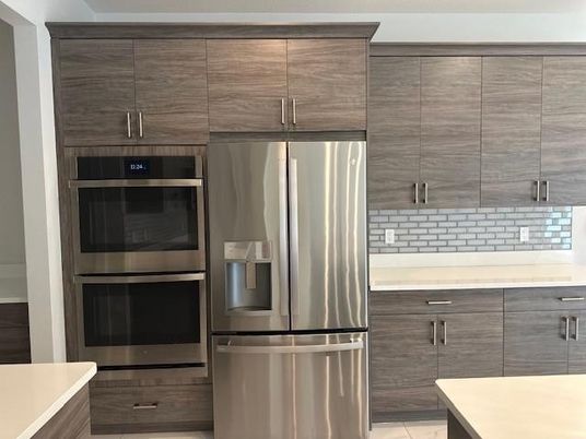 Interior, Kitchen, Stainless Steel Appliances, Wood Texture Flooring