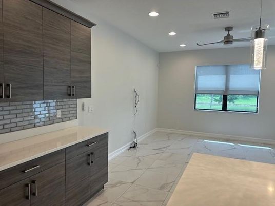 Empty room, Interior, Marble, Pendant Lights, Recessed Lighting