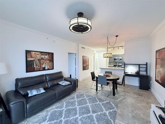 Dining room, Interior, Kitchen, Living room, Pendant Lights, Stainless Steel Appliances