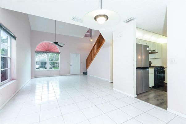 Empty room, Interior, Kitchen, Recessed Lighting, Stainless Steel Appliances