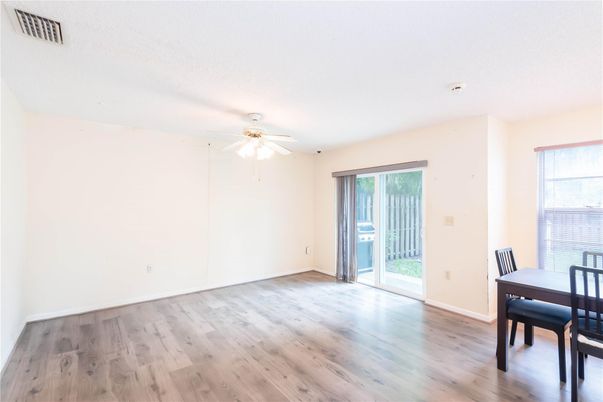 Dining room, Empty room, Interior, Wood Texture Flooring