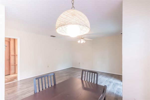 Dining room, Empty room, Interior, Wood Texture Flooring