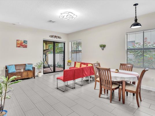 Dining room, Interior, Living room, Pendant Lights, Wood Texture Flooring