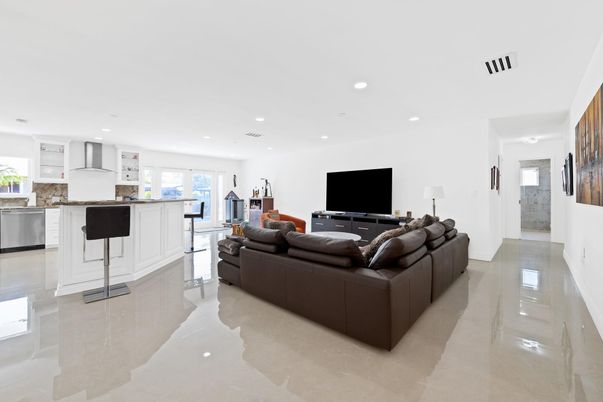 Interior, Kitchen, Living room, Recessed Lighting