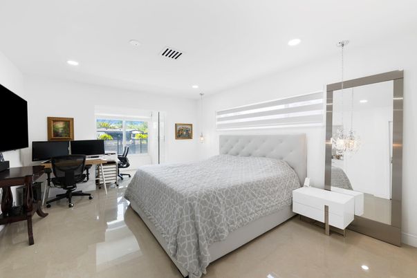 Bedroom, Chandelier, Home Office, Interior, Pendant Lights, Recessed Lighting