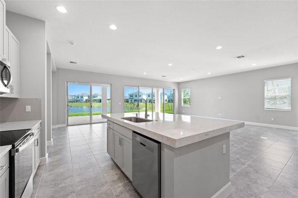 Interior, Kitchen, Recessed Lighting, Stainless Steel Appliances, Water
