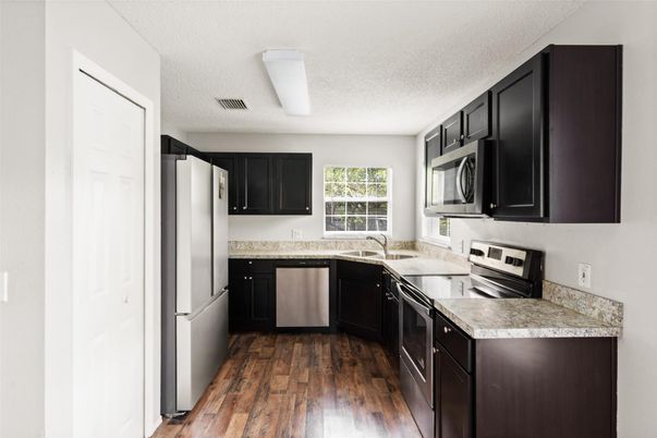 Interior, Kitchen, Wood Texture Flooring