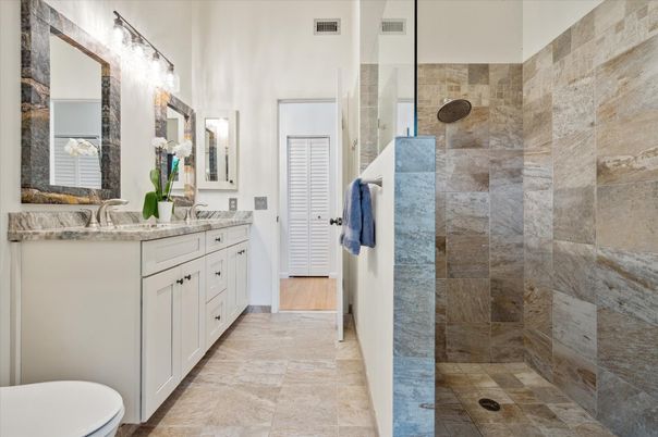 Bathroom, Dual Sink Vanities, Glass Shower, Interior