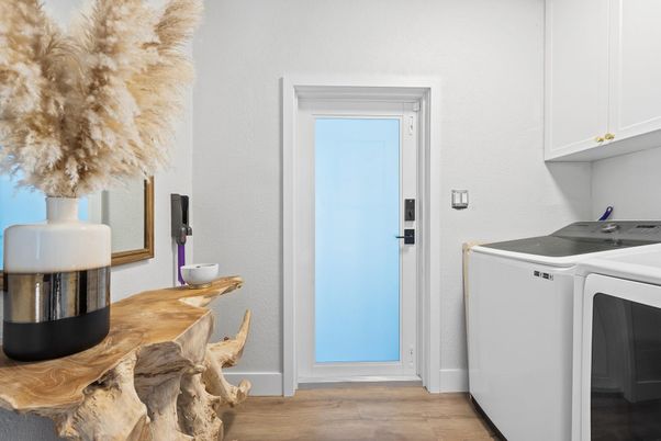 Interior, Washer, Wood Texture Flooring