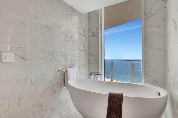Bathroom, Free Standing Baths, Interior, Marble, Marble Walls, Water