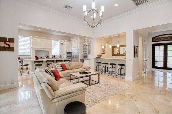 Interior, Kitchen, Living room, Pendant Lights, Recessed Lighting, Stainless Steel Appliances