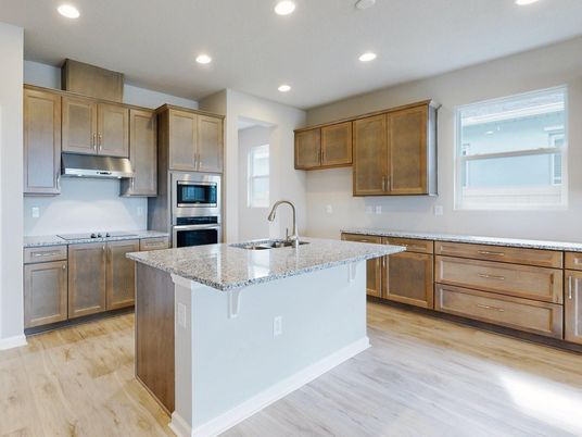 Interior, Kitchen, Recessed Lighting, Wood Texture Flooring