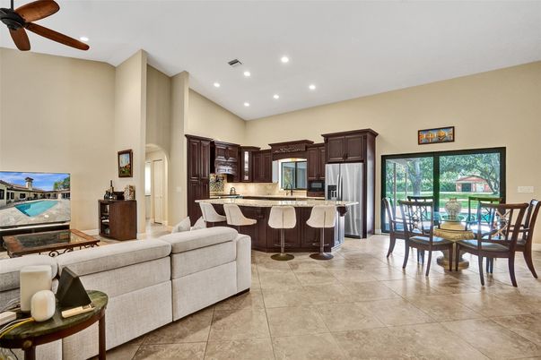 Dining room, Interior, Kitchen, Living room, Recessed Lighting, Stainless Steel Appliances